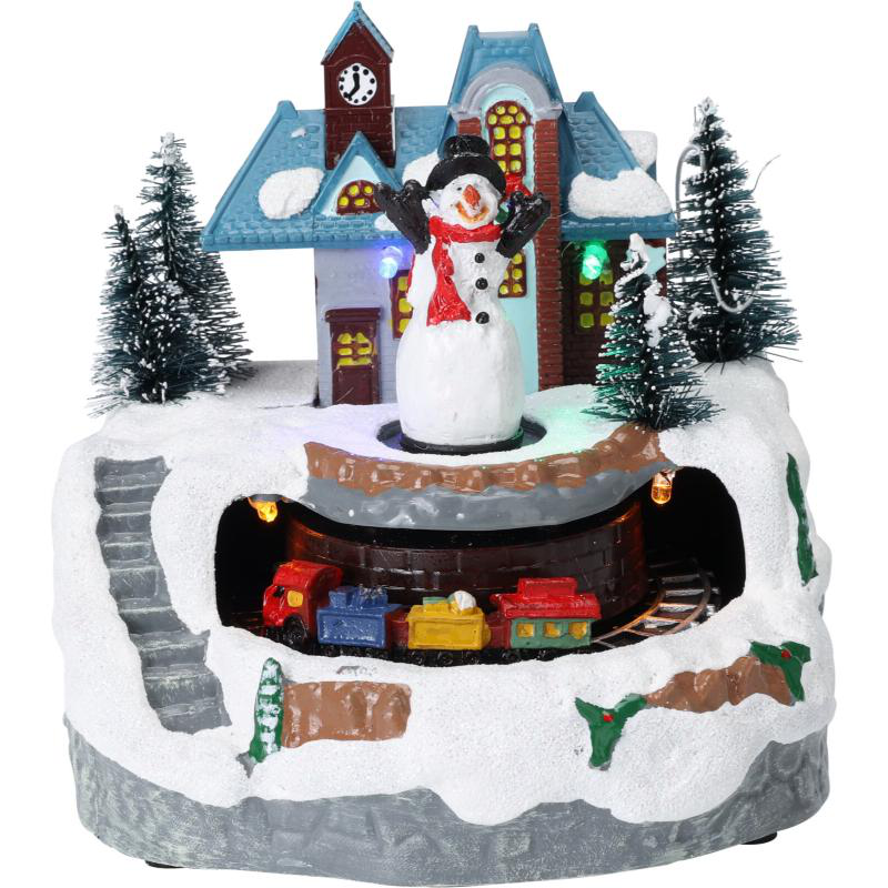 Decorative winter scene with train 13cm - assorted designs, , medium-null