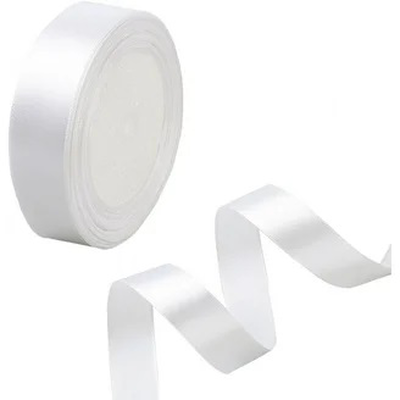 Ribbon satin 2cm x 25y white, , medium
