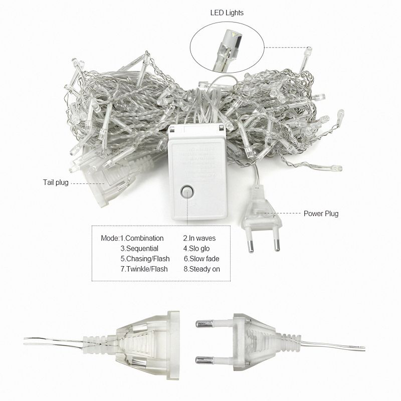 Product image: Χριστουγεννιάτικα λαμπάκια έσω-εξωτερικού με διαφανές επεκτεινόμενο καλώδιο 25m-null