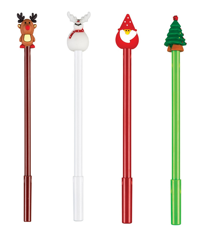 4 pieces ball pen "christmas" blue ink 0.7mm, , medium-null