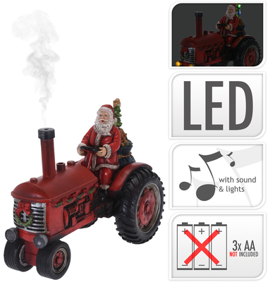 Santa on tractor 28cm, , medium