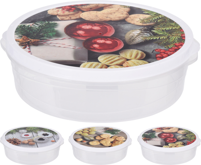 Christmas storage box dia 28x9cm - assorted designs, , medium