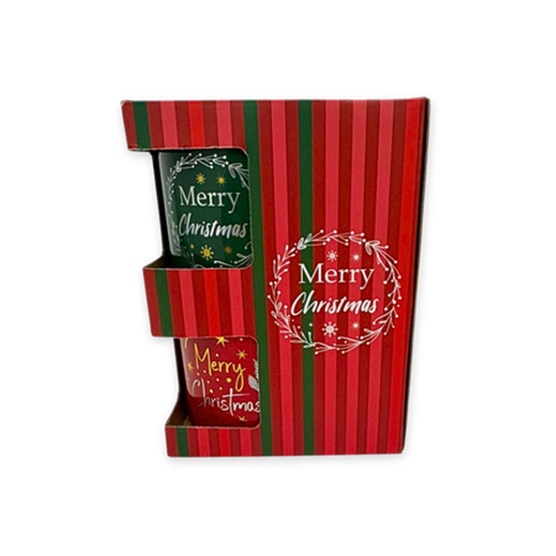 Product image: Xmas ceramic mug 2pcs set red & green with color box, , medium-null