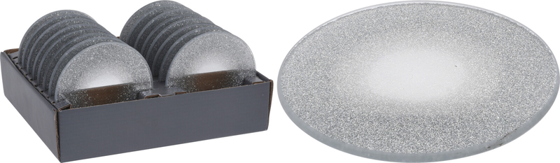 Plate 10cm silver glitter, , medium-null