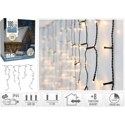 Led outdoor icicle light 180led, , medium