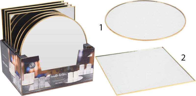 Plate mirror 25cm gold 2ass, , medium image number null