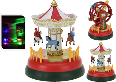 Christmas carrousel ferris wheel 2 assorted designs, , medium