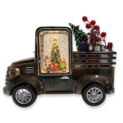 Xmas led truck with moving figure Tree, Brontze, medium