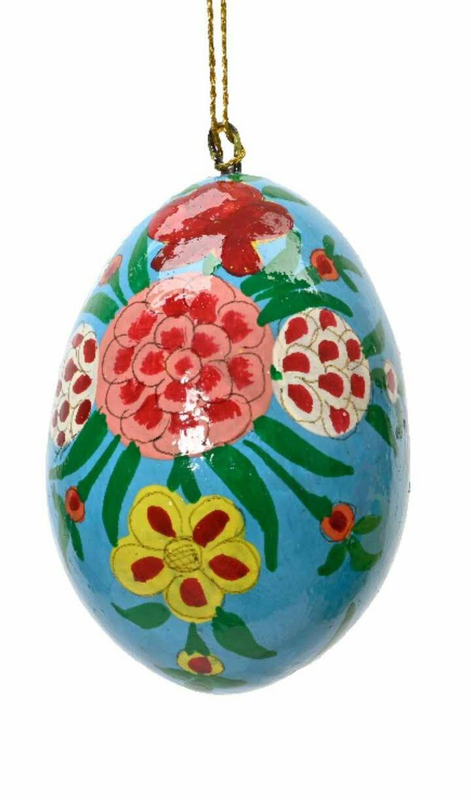 Wooden egg handpainted lacker - peach-null