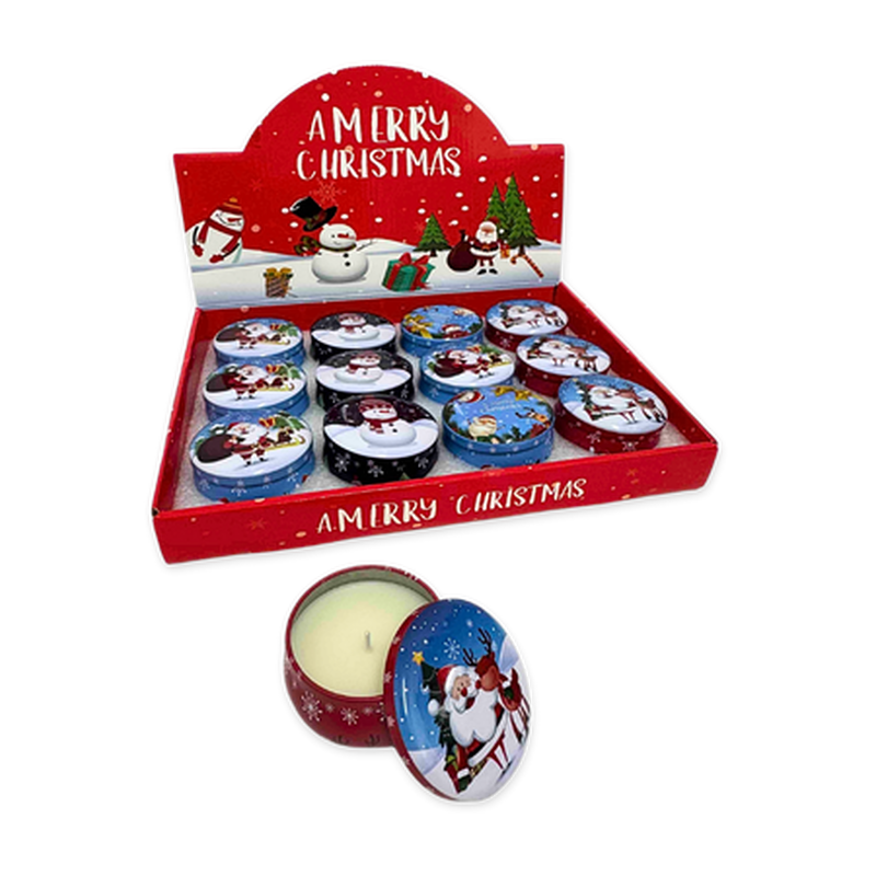 Xmas candle in tin box (1 pcs - random selection), , medium-null