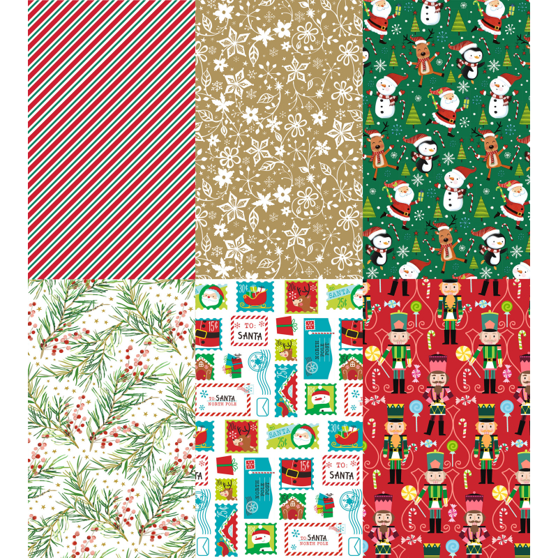 Christmas wrap paper 70x200cm - assorted designs, , medium-null