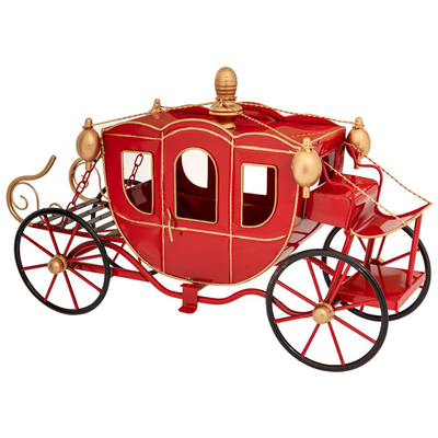 Red metal pumpkin cart, , medium