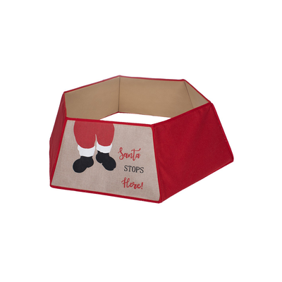 Hexagonal tree base cover ''santa stops here'', , medium