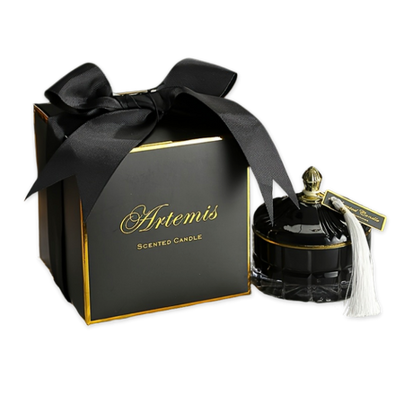 Scented candle with black candle holder gift set, , medium-null