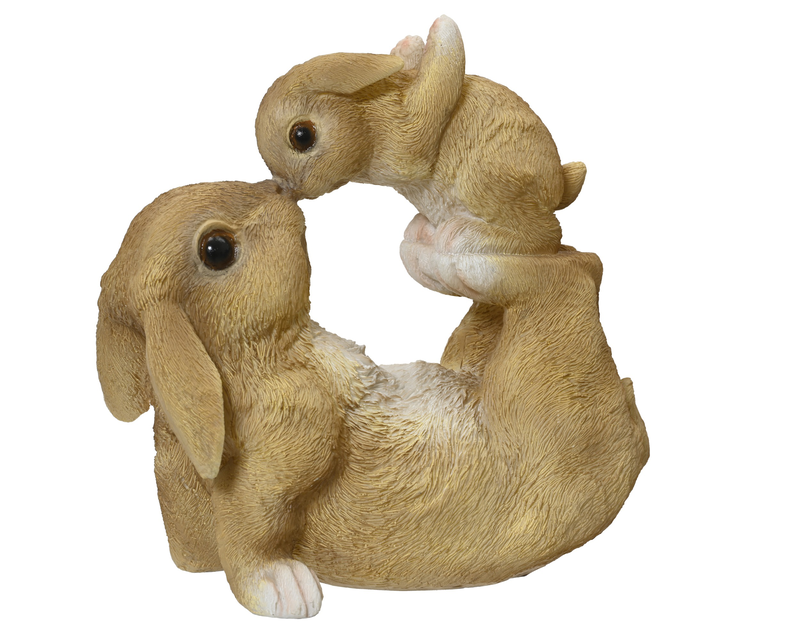 Bunny resin with small bunny brown handmade, , medium-null