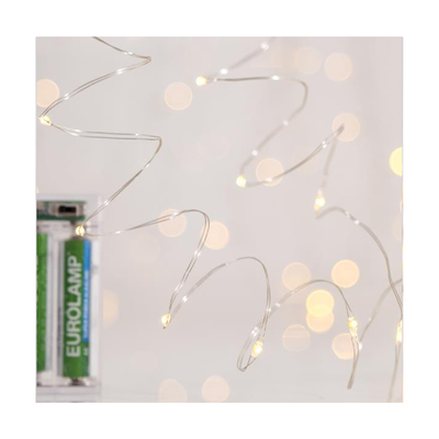 50 led christmas lights &iota;&nu; line with battery daylight colour, Yellow, medium