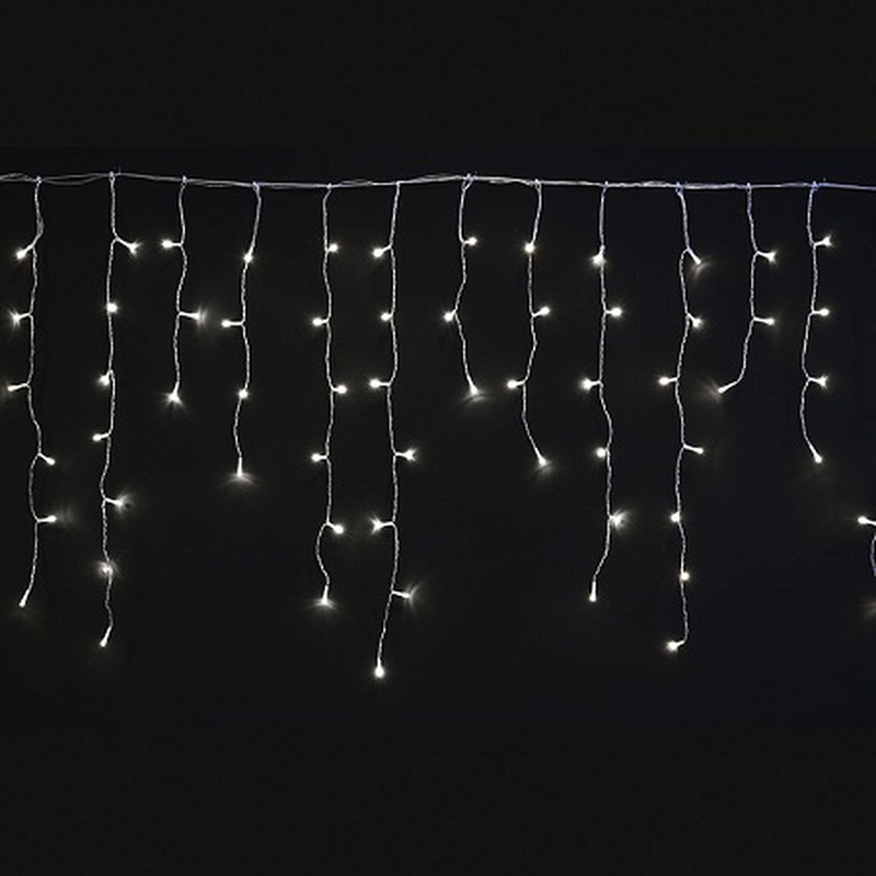 150 led icecle white clear cable not flashing 60cm x 300cm connectable ip44 for indoor & outdoor use, , medium-null