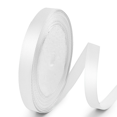 Ribbon satin 1cm x 25y white, , medium