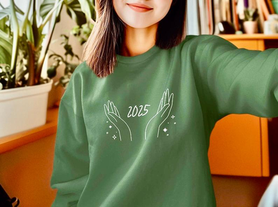 Sweatshirt 2025 open arms, Kkhaki, medium