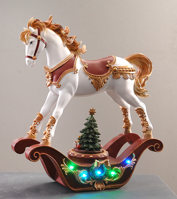 Polyresin led rocking horse, , medium