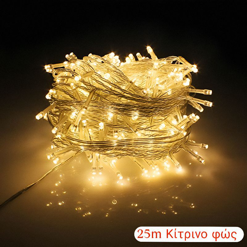 Product image: Χριστουγεννιάτικα λαμπάκια έσω-εξωτερικού με διαφανές επεκτεινόμενο καλώδιο 25m-null