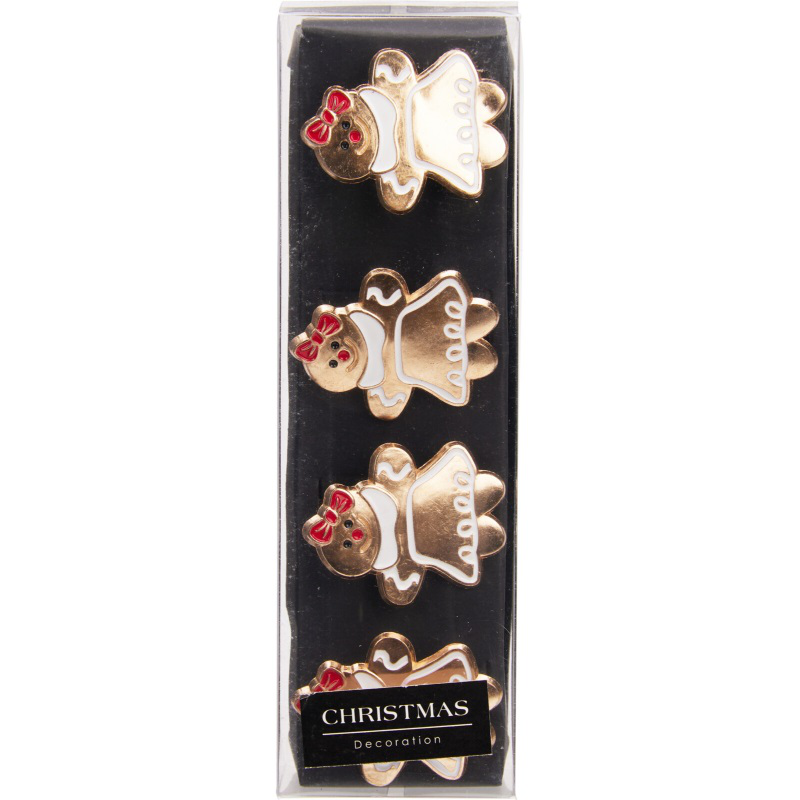 Christmas  napkin rings gold 2pcs - assorted designs, , medium-null