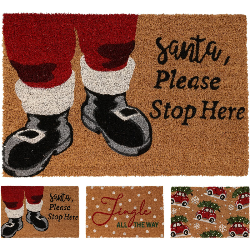 Christmas doormat 59x39x1.5cm - assorted designs, , medium-null