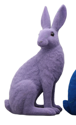 Small/large purple/blue/green/grey/orange/pink/yellow/fuchsia rabbit figurine - purple , large, , medium