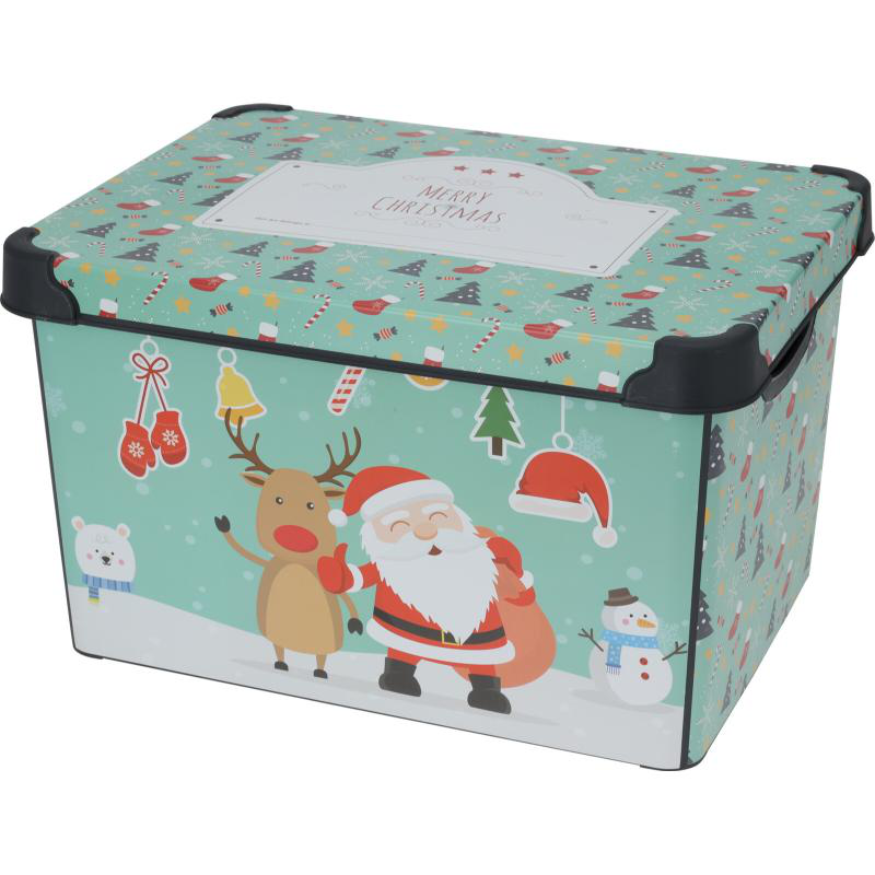 Product image: Christmas storage box with lid 22l - assorted colors, , medium-null