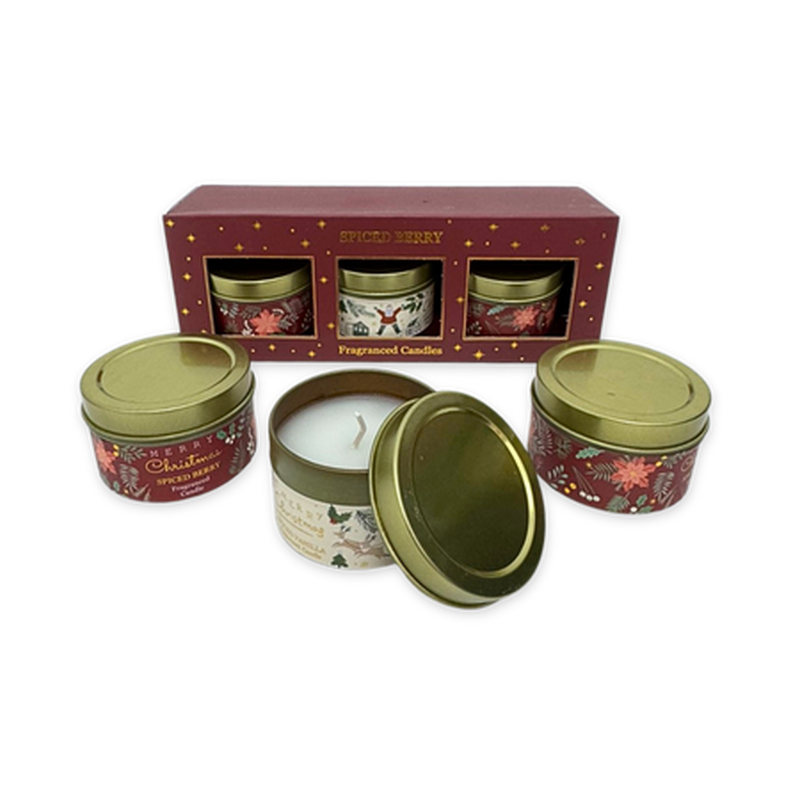 Xmas candle gift set cinnamon spice, , medium-null