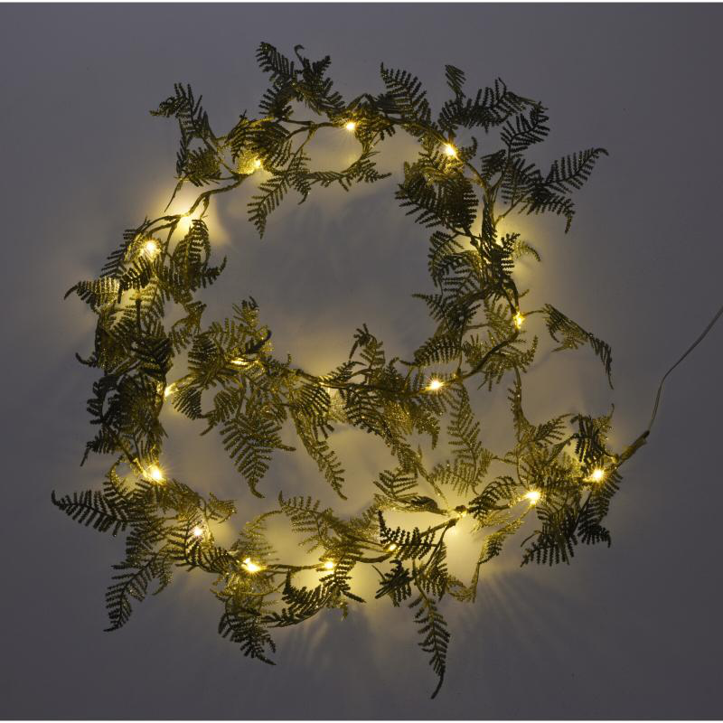 Product image: Decorative led garland with leaves 20led - silver, , medium-null