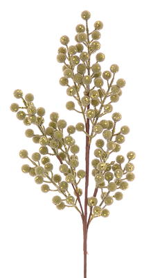 Foam branch with lime green berries h.65cm, , medium