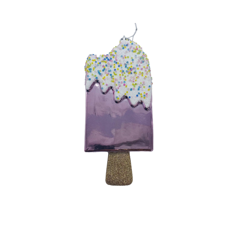 Ice cream bite ornament pink, , medium-null
