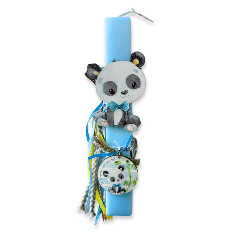 Hand-decorated easter candle - panda, , medium-null