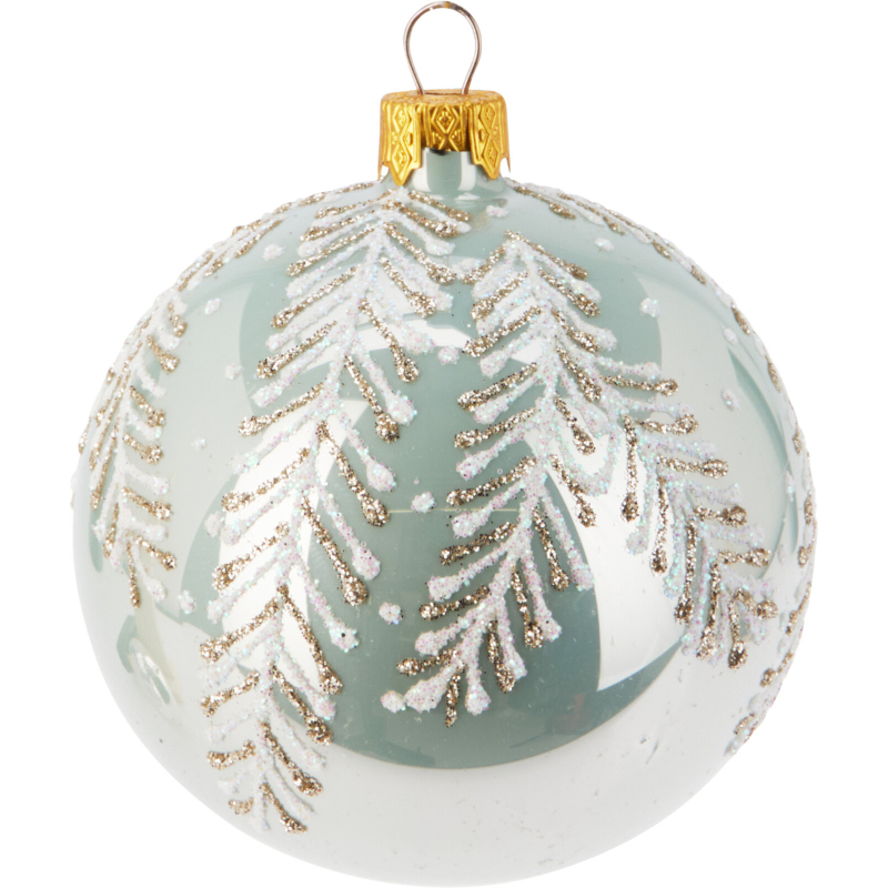 Product image: Christmas ball glass 8cm silver - assorted designs, , medium-null