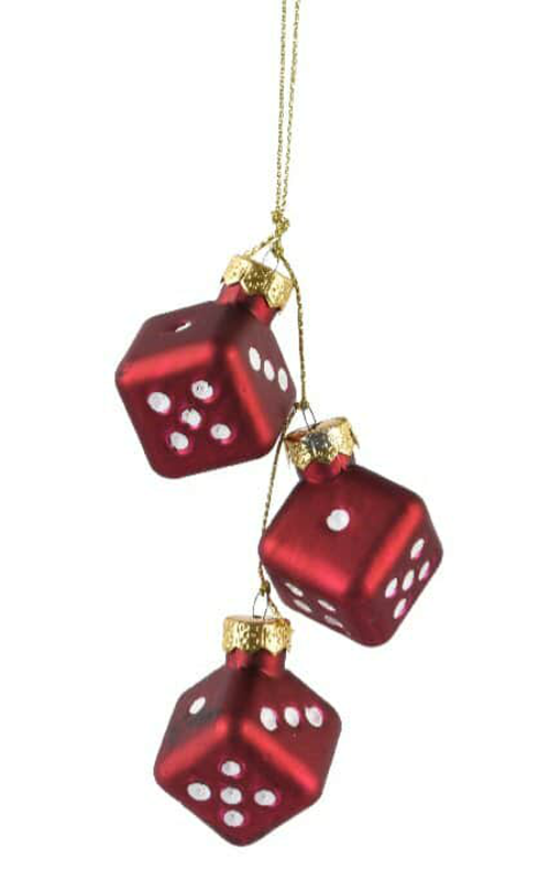 Glass ornament diamond chess dice - pearl-null