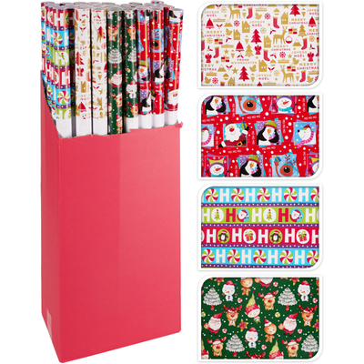 Christmas wrap paper 100x500cm - assorted designs, , medium