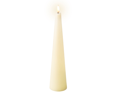 Led wick candle  wax cone with flat top cream warm/white, , medium