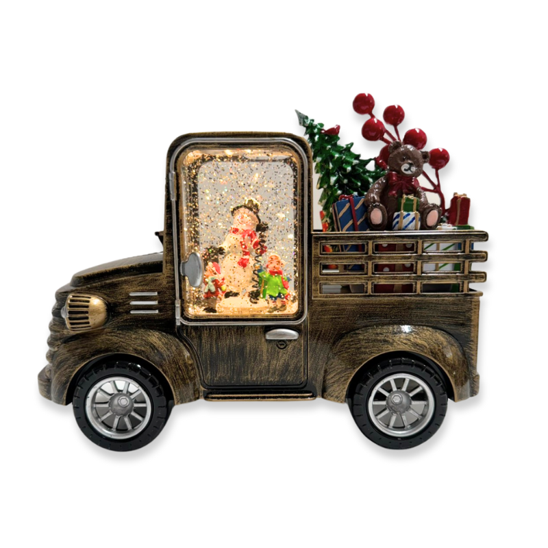 Xmas led truck with moving Snowman-null
