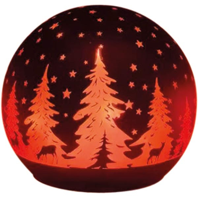 Small/large led ball lumiere red glass - large, , medium