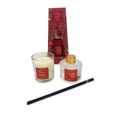 Xmas diffuser & candle gift set cinnamon spice, , medium