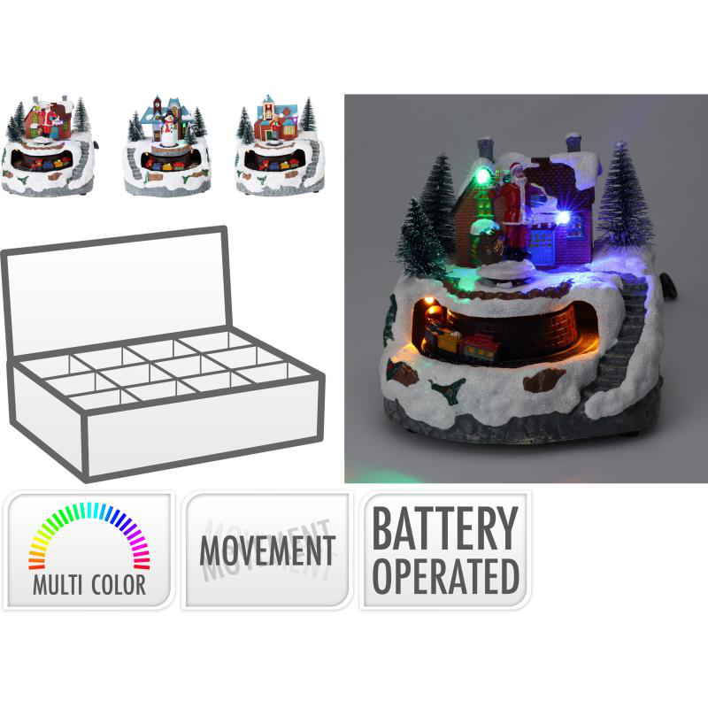 Decorative winter scene with train 13cm - assorted designs, , medium-null