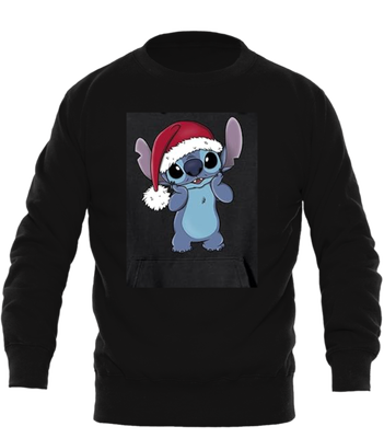 Christmas sweatshirt for kids stitch, Black, medium