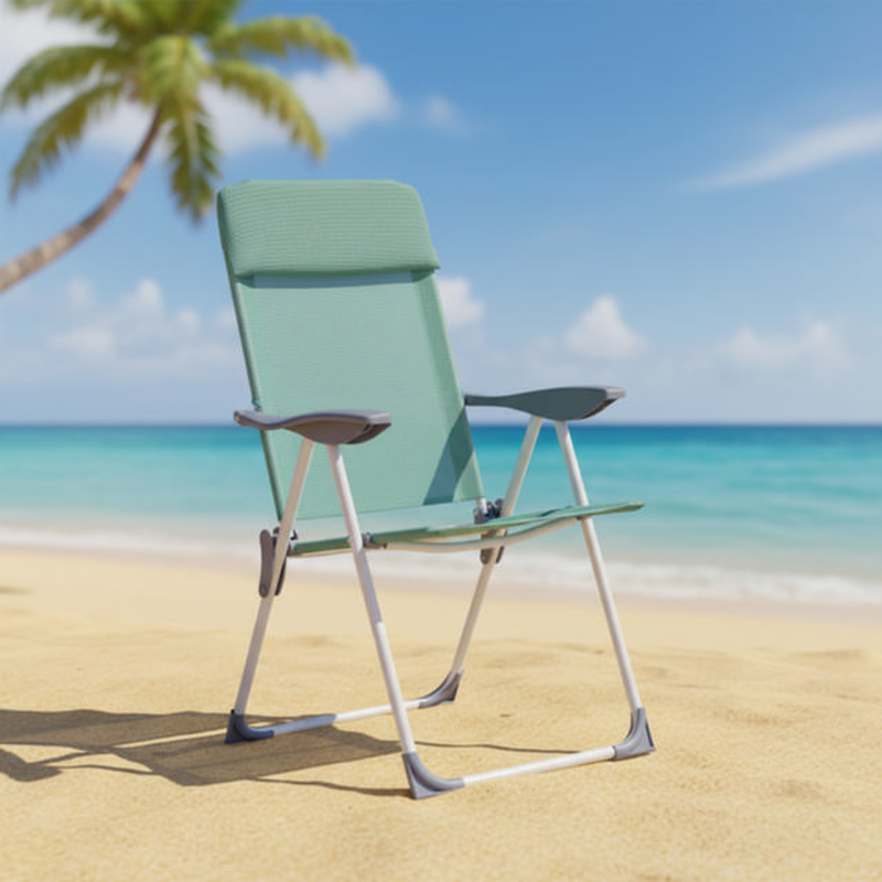 Sunny leda aluminium beach chair 5 positions 75x60x108cm - blue, , medium-null