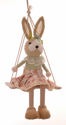 Grass hanging pink rabbit girl, , medium