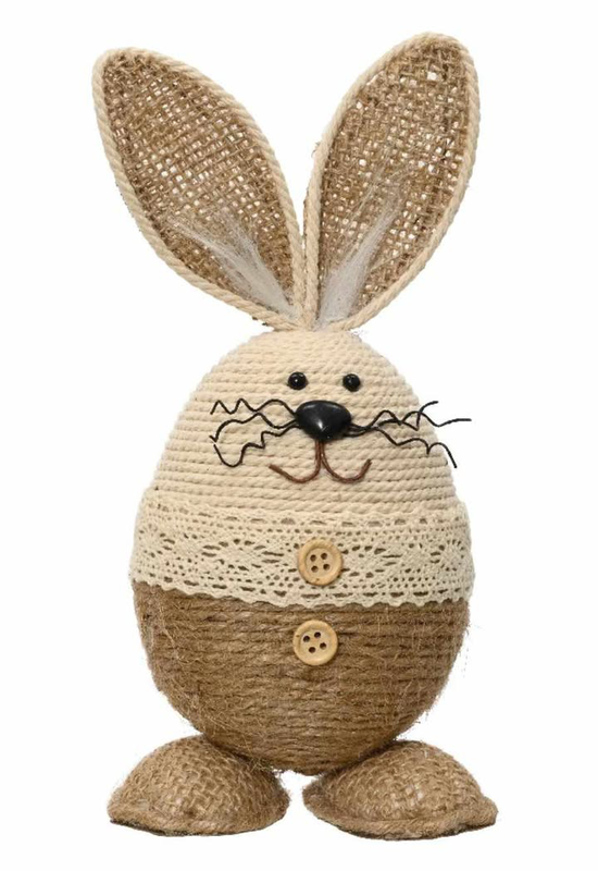 Bunny jute wooden button - creme-null