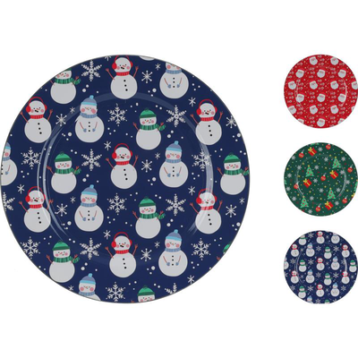 Christmas plate 33cm - assorted colors, , medium