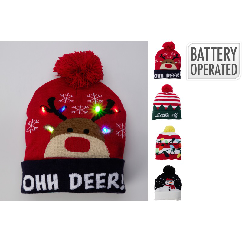 Product image: Christmas knitted hat with xmas pattern - assorted designs, , medium-null
