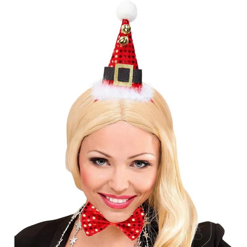 Christmas sequin santa hat mini, , medium-null