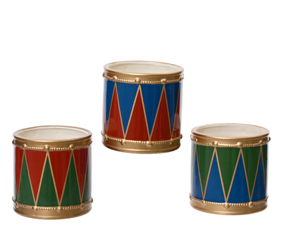 Planter dolomite drum - red/blue, Red/blue, medium